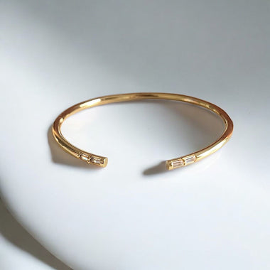 18K Gold Baguette Cuff Bracelet