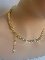 18K Gold Twisted Rope 16"+2" 6MM Necklace