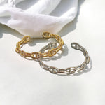 Nautical Chic: High Polish Puffed Anchor Link Bangle