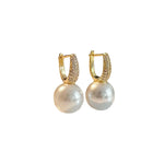 18K Gold/Silver Plated South Sea Pearl Earrings