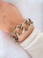 18K Gold/Silver 21MM 18" Heavy Twisted Chain Necklace