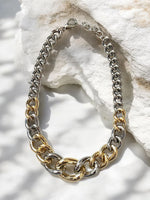Two Tone Chunky With Different MM Cuban Link Necklace