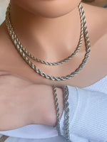 18K Gold Twisted Rope 16"+2" 6MM Necklace