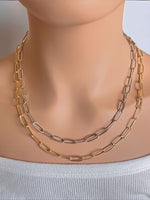 18K Gold/Silver 5MM Oval Link Chain Necklace