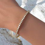 18K Gold 3MM 8 Inch Tennis Bracelet