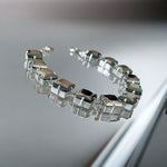 Jet Hematite Swarovski Element Crystal Tennis Bracelet