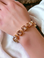 Rose Peach Swarovski Element Crystal Tennis Bracelet