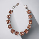 Rose Peach Swarovski Element Crystal Tennis Bracelet