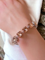 Rose Peach Swarovski Element Crystal Tennis Bracelet