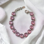 10mm Round Light Rose Swarovski Element Crystal Tennis Bracelet