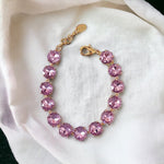 10mm Round Light Rose Swarovski Element Crystal Tennis Bracelet