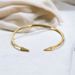 18K Gold CZ Triangle Cuff & Cone Bangles