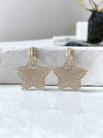 Pave Cubic Zirconia Star Drop Earrings