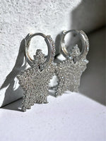 Pave Cubic Zirconia Star Drop Earrings