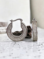 25MM Pave Cubic Zirconia Hoop Earrings