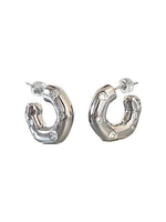 C Shaped Zircon Hoop Earrings