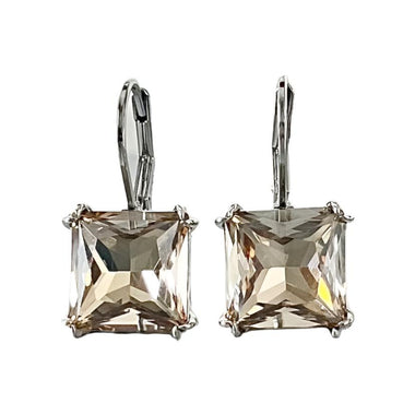 Champagne Swarovski Crystal Leverback Earrings