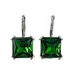 Fern Green Swarovski Crystal Leverback Earrings