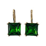 Fern Green Swarovski Crystal Leverback Earrings