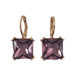 Amethyst Swarovski Element Crystal Leverback Earrings