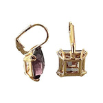 Amethyst Swarovski Element Crystal Leverback Earrings