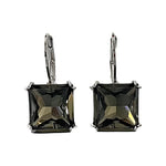 Black Diamond Swarovski Element Crystal Leverback Earrings