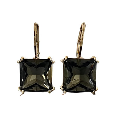 Black Diamond Swarovski Element Crystal Leverback Earrings