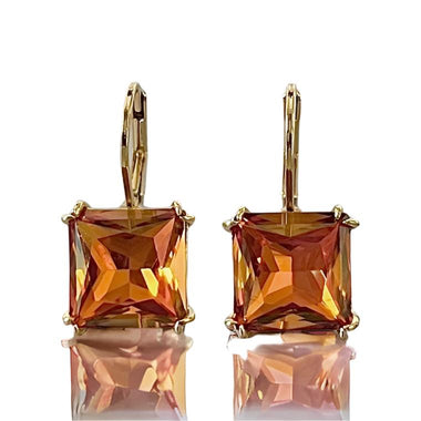 Fireopal Swarovski Element Crystal Leverback Earrings