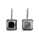 Jet Hematite Swarovski Element Crystal Leverback Earrings