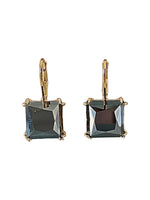 Jet Hematite Swarovski Element Crystal Leverback Earrings