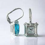 Aquamarine Swarovski Crystal Leverback Earrings