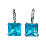 Aquamarine Swarovski Crystal Leverback Earrings