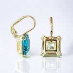 Aquamarine Swarovski Crystal Leverback Earrings