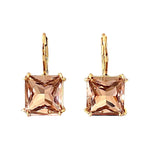 Peach Rose Swarovski Element Crystal Leverback Earrings