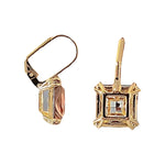 Peach Rose Swarovski Element Crystal Leverback Earrings