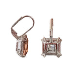 Peach Rose Swarovski Element Crystal Leverback Earrings