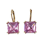 Light Rose Swarovski Element Crystal Leverback Earrings