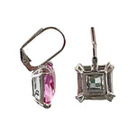 Light Rose Swarovski Element Crystal Leverback Earrings