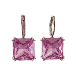 Light Rose Swarovski Element Crystal Leverback Earrings