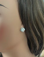 Cushion-Cut Swarovski Crystal Post Earrings