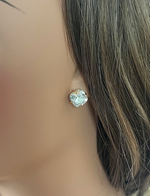 Cushion-Cut Swarovski Crystal Post Earrings