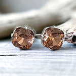 Peach Rose Cushion-Cut Swarovski Element Crystals