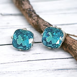 Aquamarine Cushion-Cut Swarovski Element Crystals