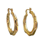 Bamboo Brilliance: 35mm Gold-Plated Hoop Earrings