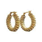 Spiral Chic: 27mm Round Hoop Earrings