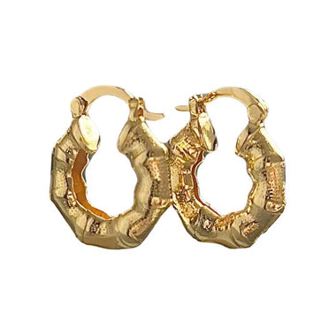 Bamboo Brilliance: 20mm Gold-Plated Brass Hoop Earrings