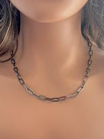 Titanium Essence: Paperclip Link Necklace