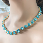 Aquamarine Elegance K9 Swarovski Crystal Tennis Necklace