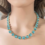 Aquamarine Elegance K9 Swarovski Crystal Tennis Necklace