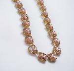 Square-Cut Rose Peach K9 Swarovski Element Crystal Necklace